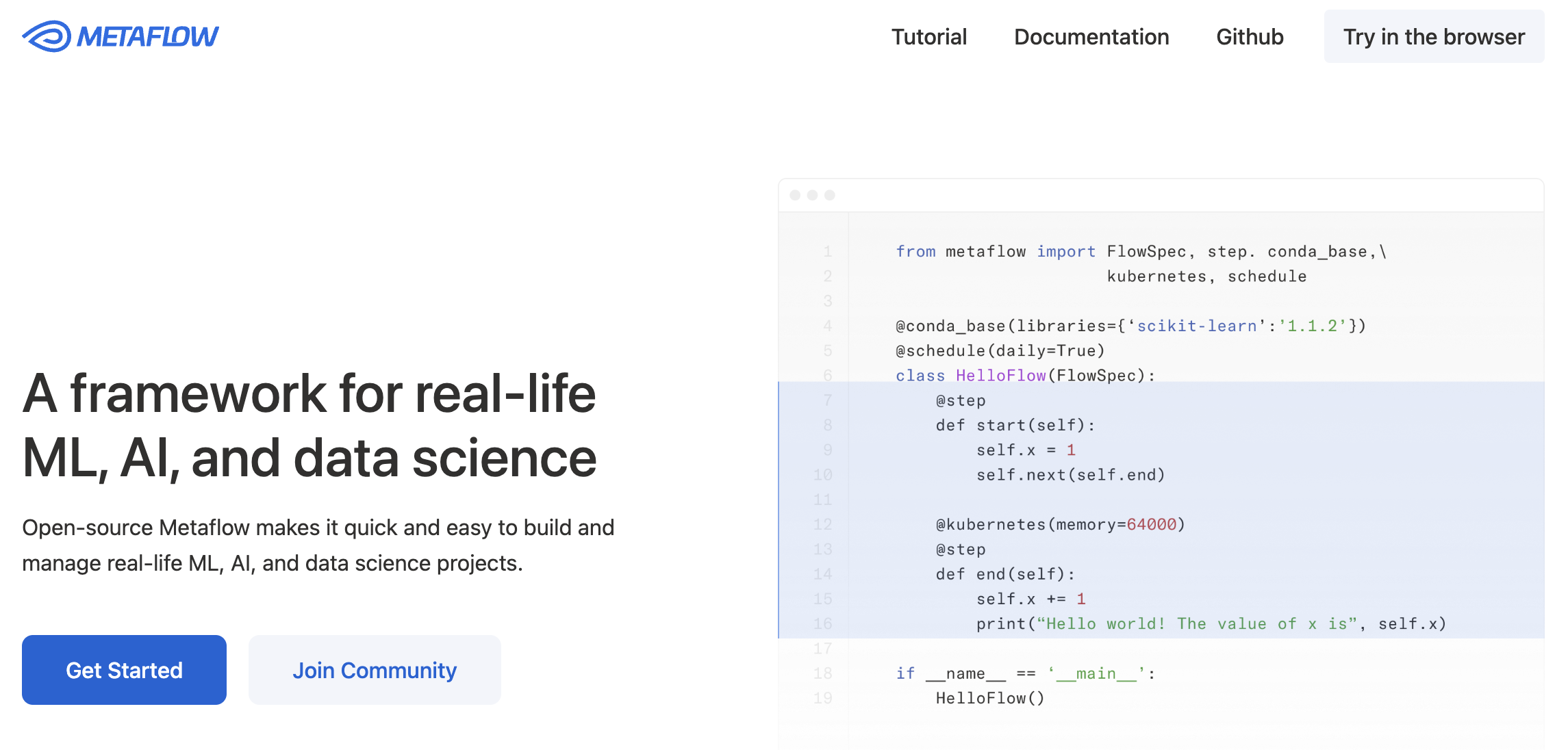 Data Orchestration Tool Metaflow